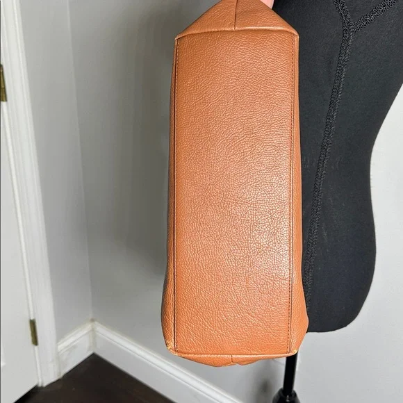 J.Crew All Day Leather Tote Bag Roasted Chestnut Brown Shoulder Handbag - Picture 6 of 11